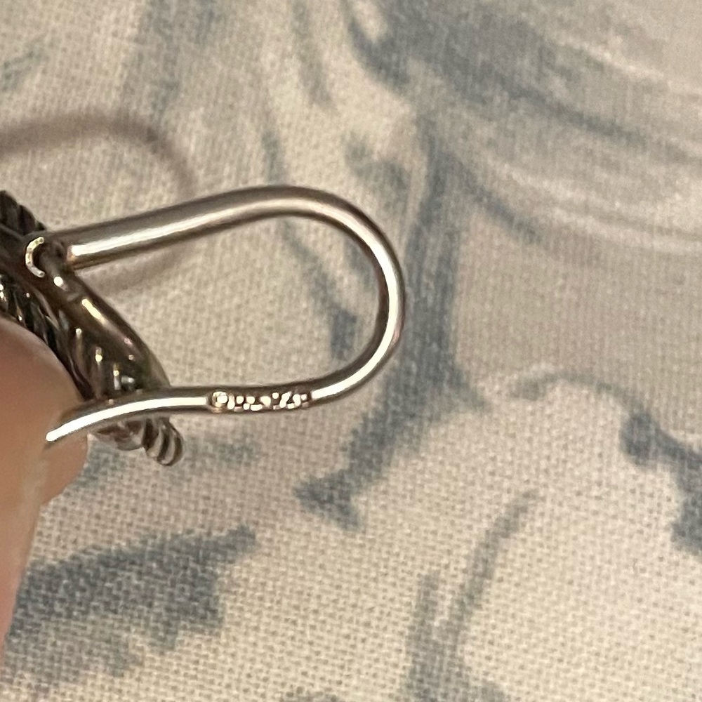 RARE DAVID YURMAN CABLE CIRCLE & PEARL EARRINGS - Picture 4 of 4